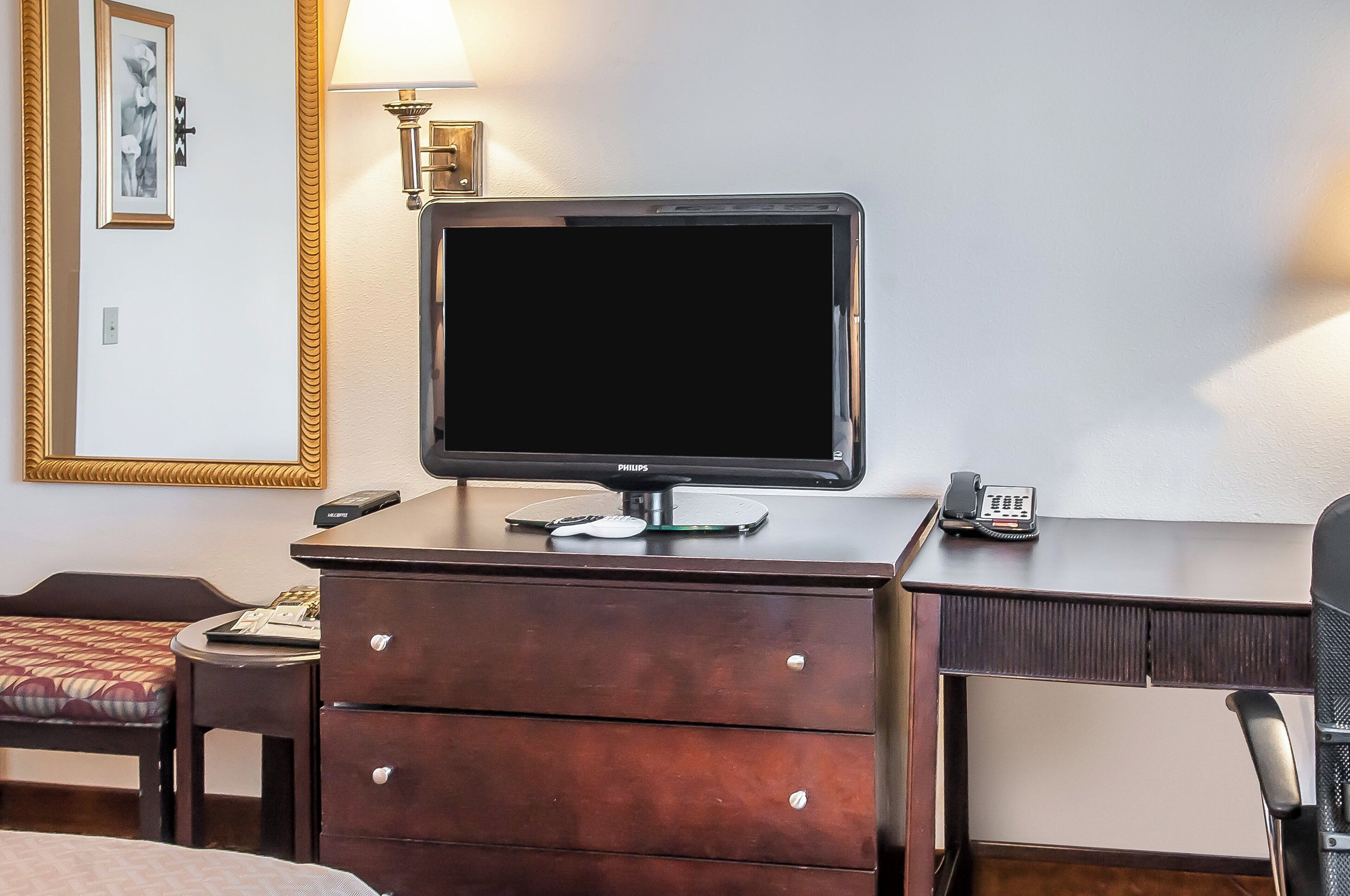 1 bedroom, desk, soundproofing, iron/ironing board