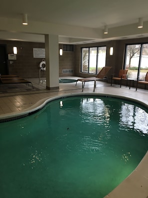 Indoor pool, open 6 AM to 11 PM, sun loungers