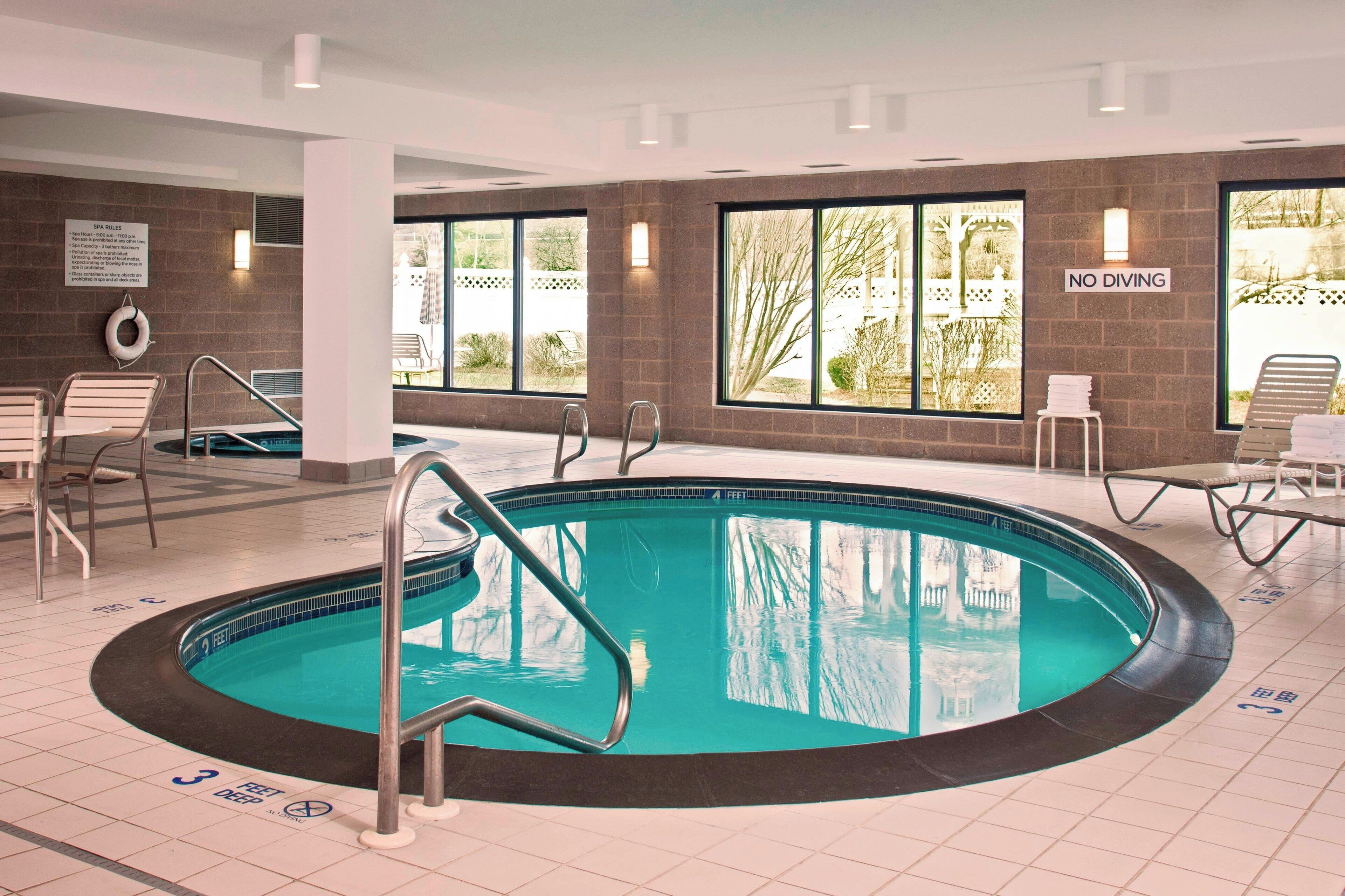Indoor pool, open 6 AM to 11 PM, sun loungers