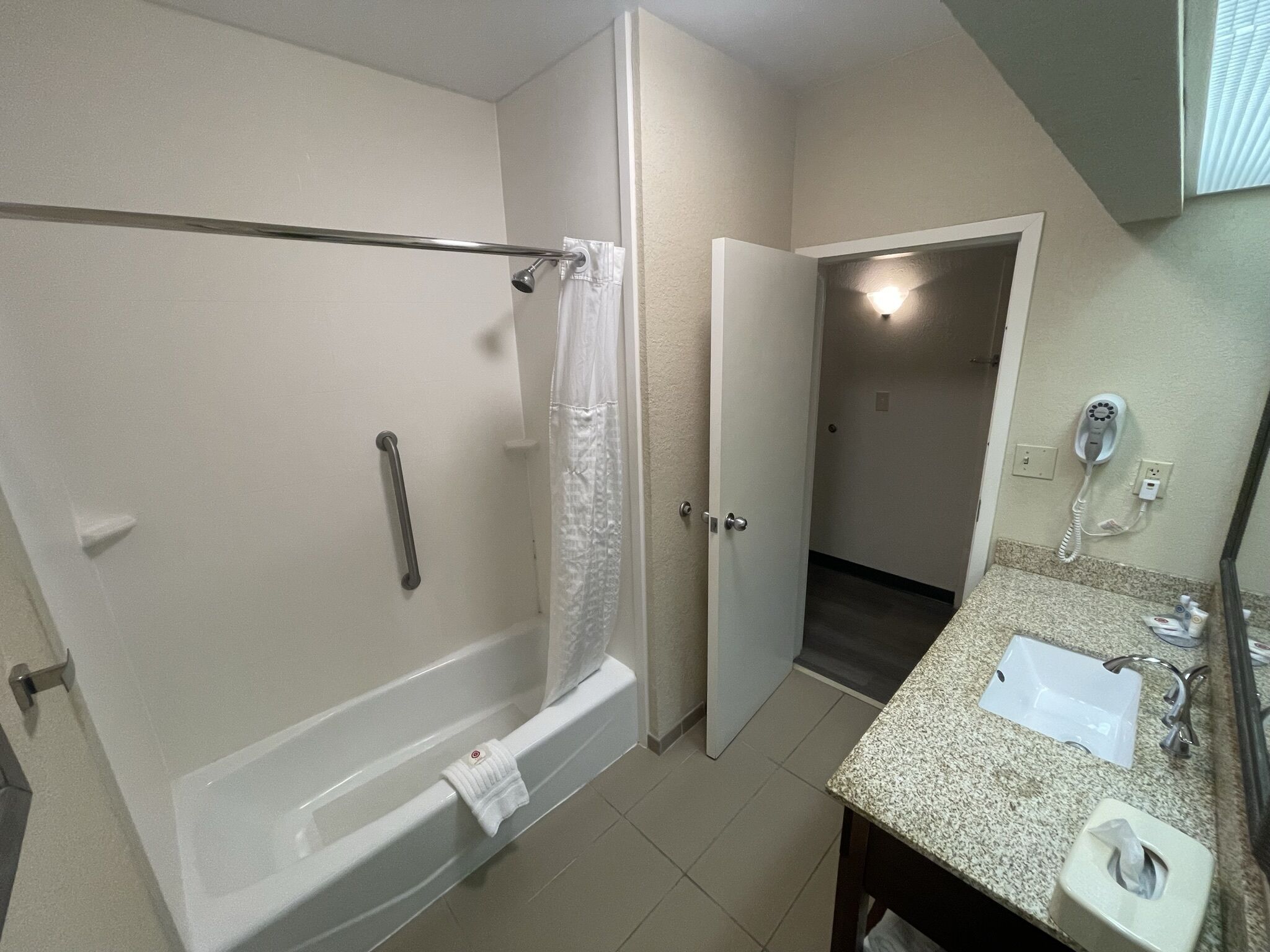 free toiletries, hair dryer, towels, soap