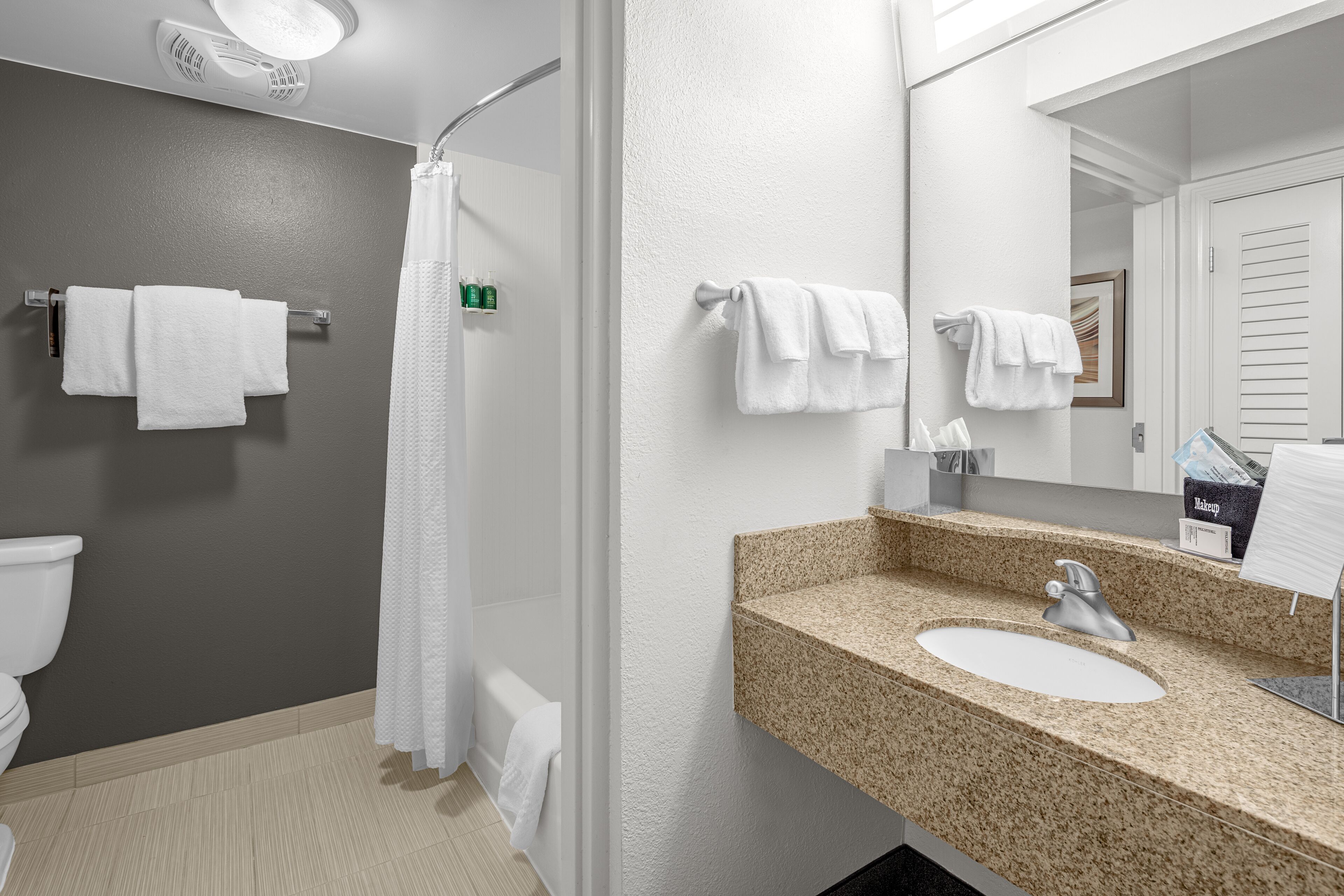 free toiletries, hair dryer, towels, soap