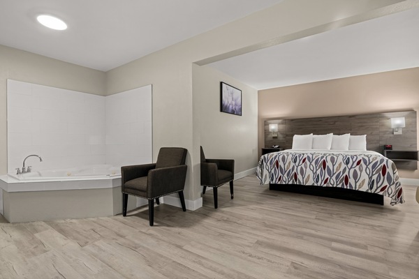 Suite Room, 1 King Bed, Non Smoking, Jetted Tub | Desk, laptop workspace, blackout drapes, WiFi (free)