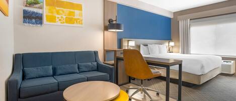 Suite, 1 King Bed with Sofa bed, Non Smoking | Premium bedding, desk, laptop workspace, blackout drapes