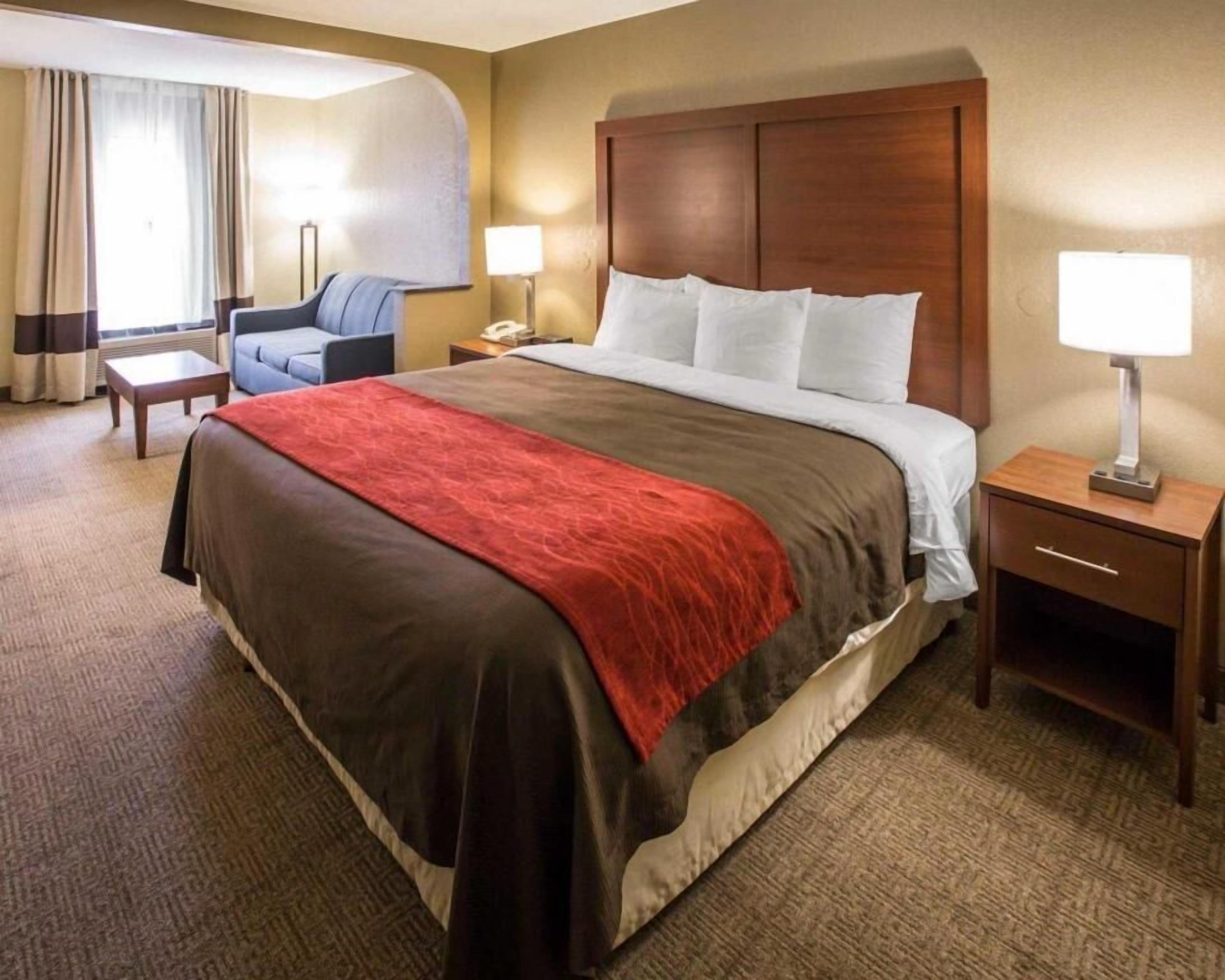 Hypo-allergenic bedding, down duvets, in-room safe, desk
