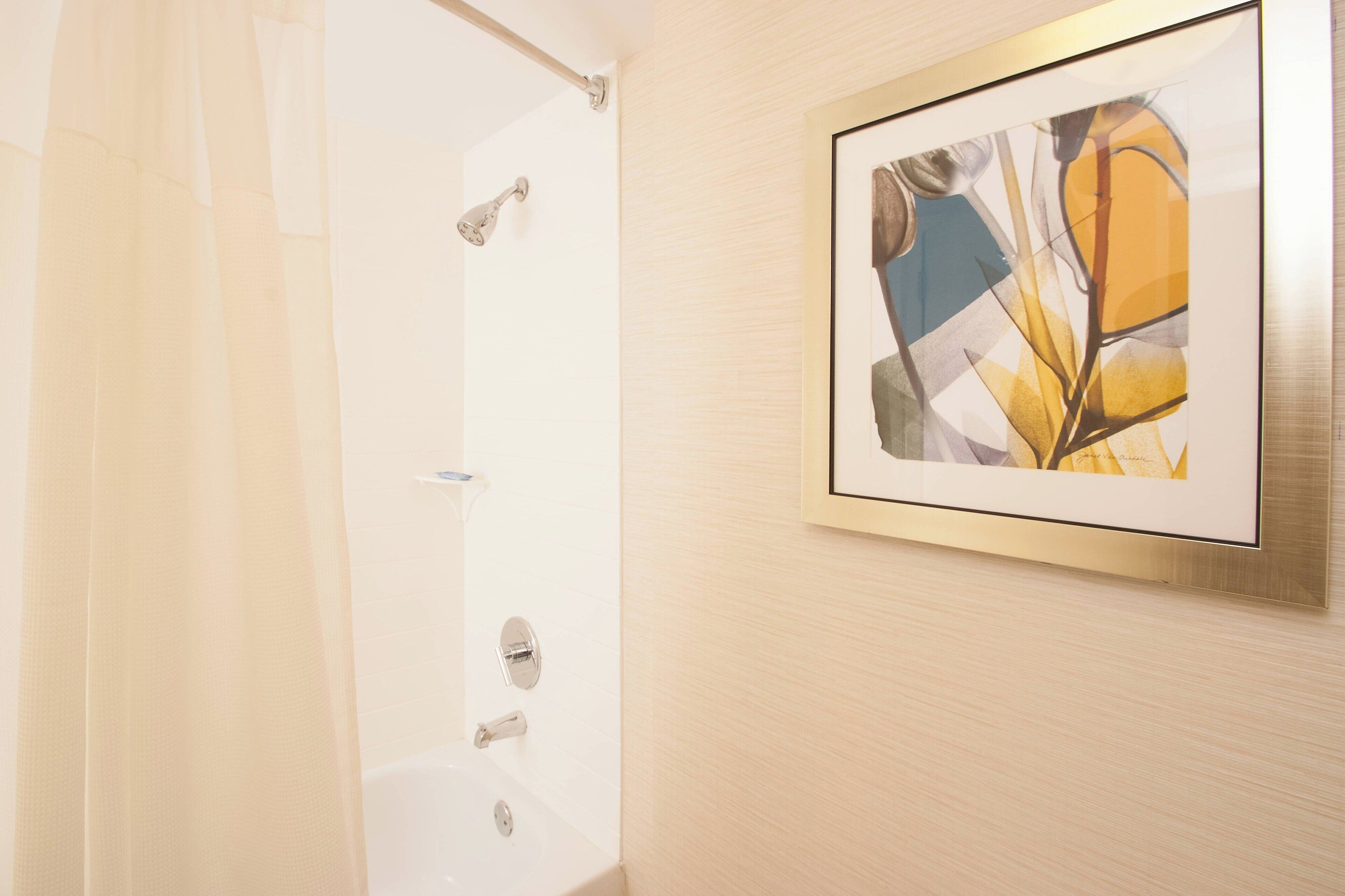 free toiletries, hair dryer, towels