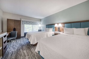 Room, 2 Double Beds, Non Smoking, Refrigerator | Premium bedding, blackout curtains, iron/ironing board, free WiFi