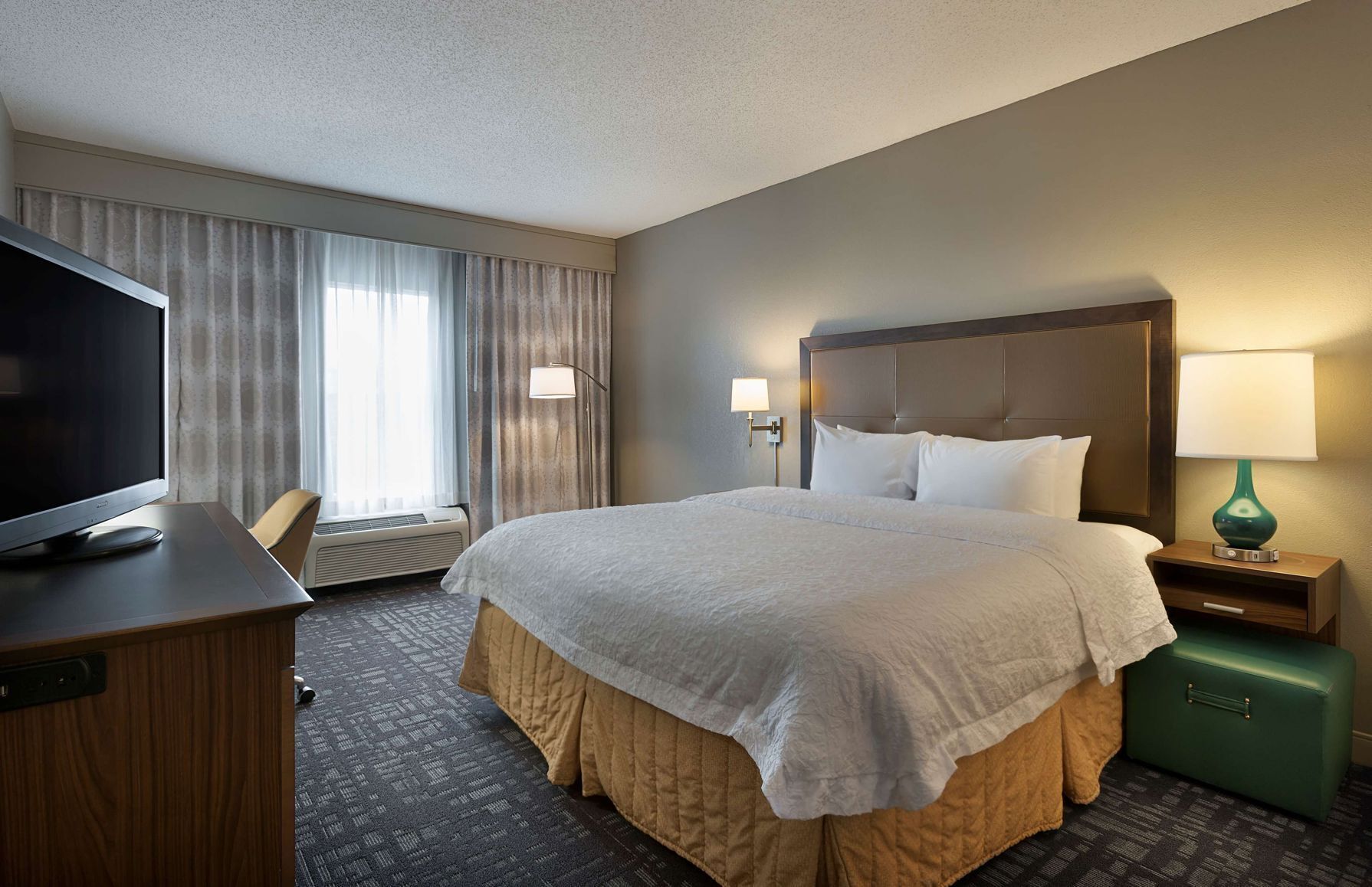 Premium bedding, minibar, desk, laptop workspace