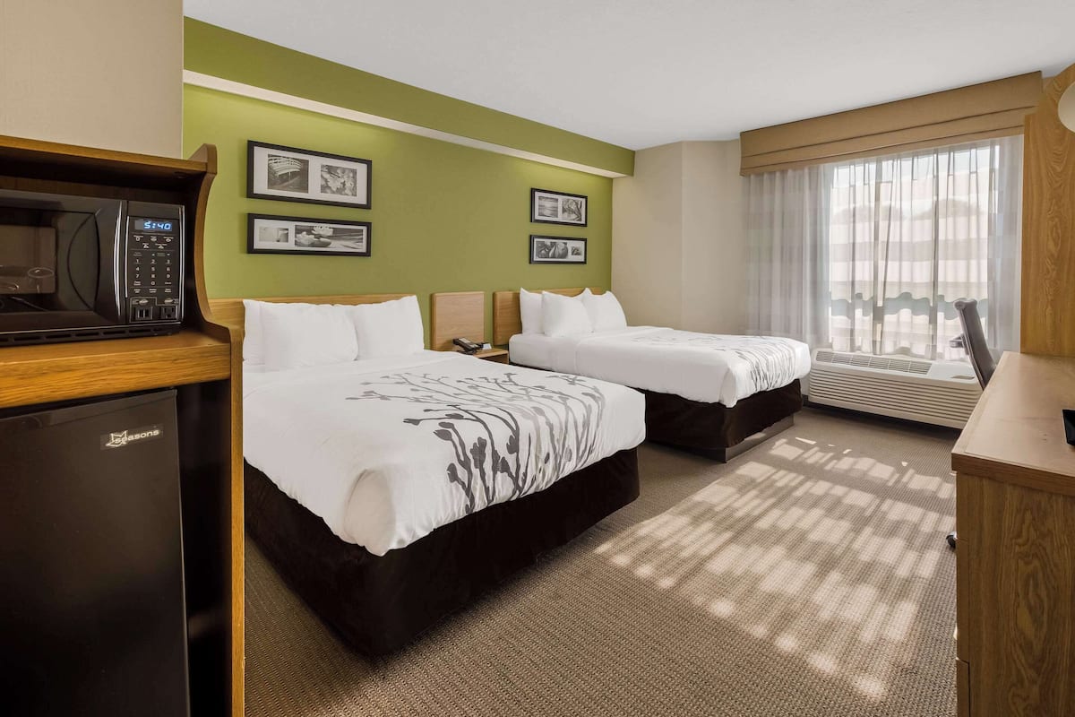 room, 2 double beds, accessible, non smoking | in-room safe, desk, laptop workspace, blackout curtains