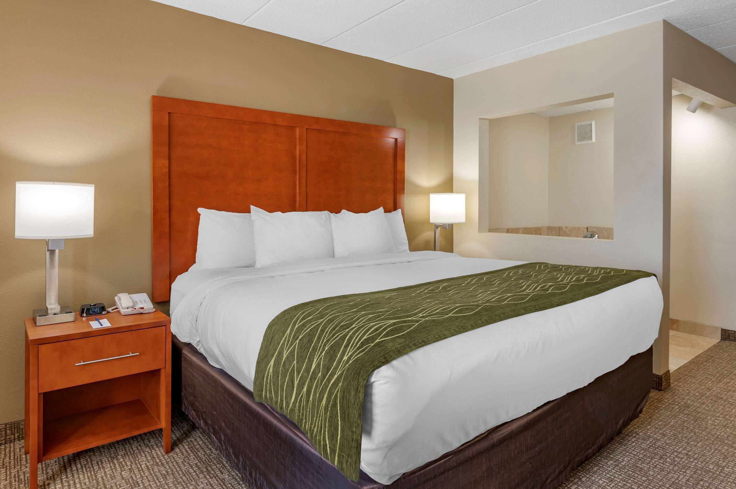 standard room, 1 king bed, non smoking, hot tub | hypo-allergenic bedding, desk, iron/ironing board, free cots/infant beds