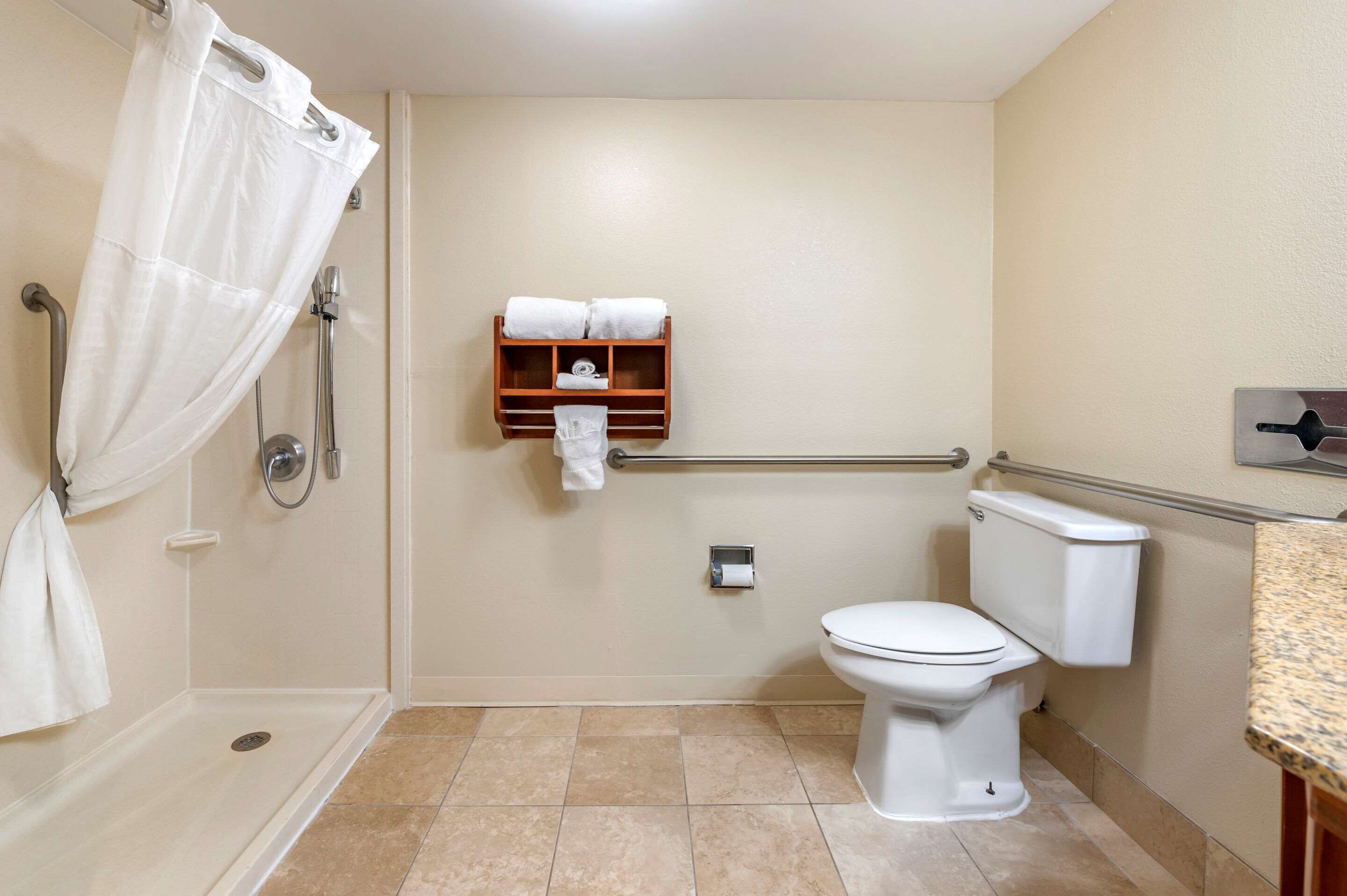 room, 1 queen bed, accessible, non smoking | bathroom | combined shower/bathtub, jetted bath, free toiletries, hair dryer