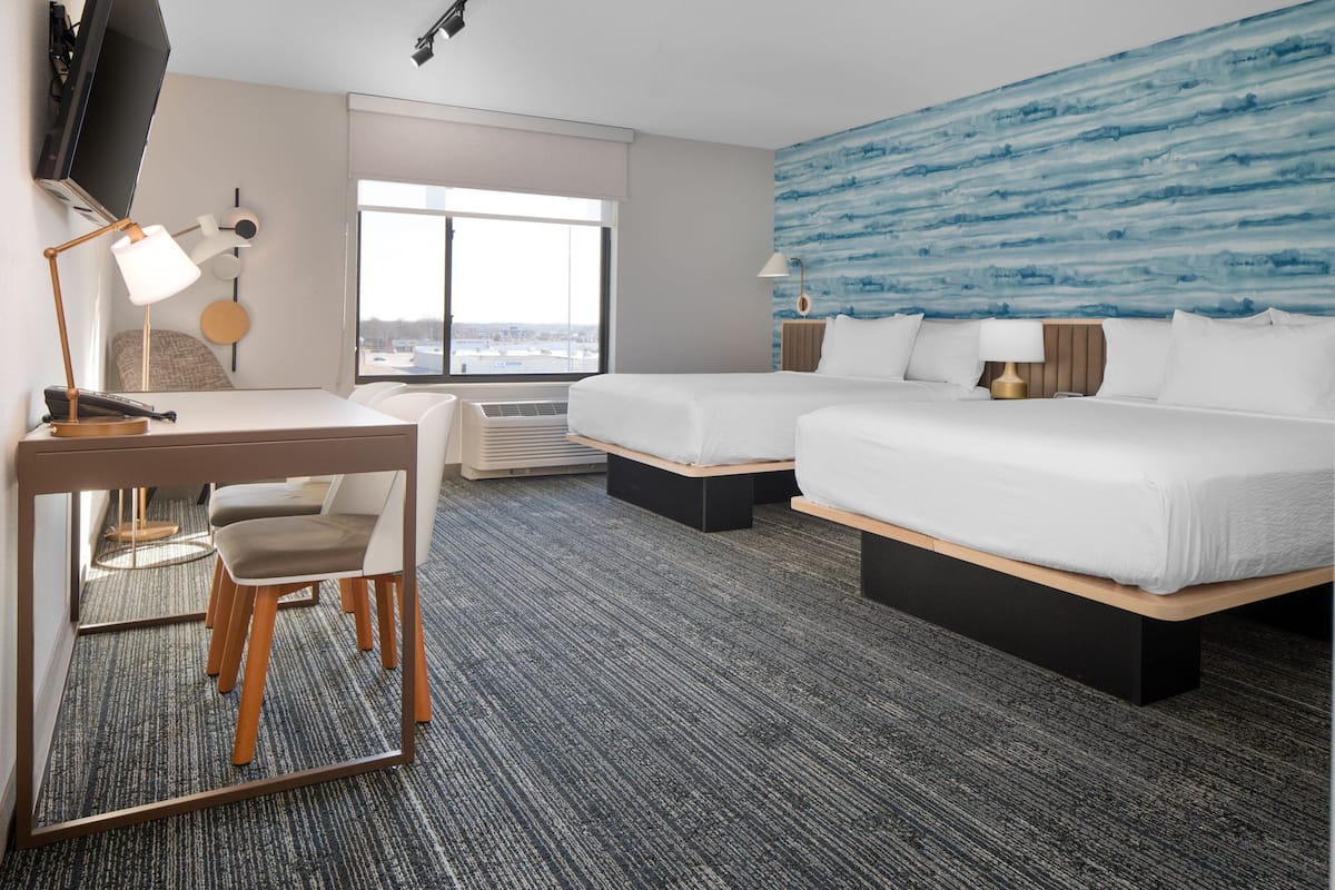 1 bedroom, desk, laptop workspace, iron/ironing board