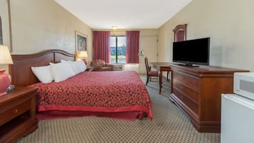 Desk, blackout curtains, iron/ironing board, free WiFi