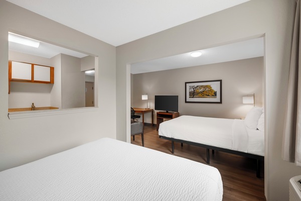 Standard Studio, 2 Queen Beds, Non Smoking | Desk, laptop workspace, iron/ironing board, WiFi (free)