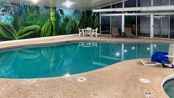 Indoor pool, open 8:00 AM to 11:00 PM, sun loungers