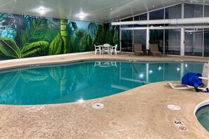 Indoor pool, open 8:00 AM to 11:00 PM, sun loungers