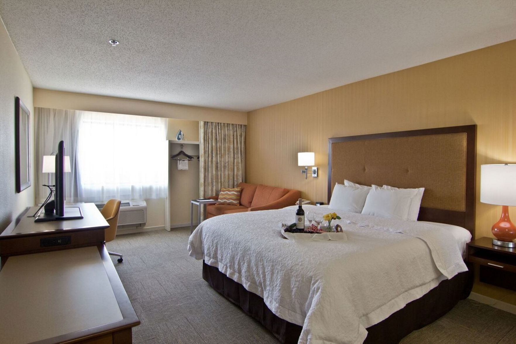 Premium bedding, pillow-top beds, desk, blackout curtains
