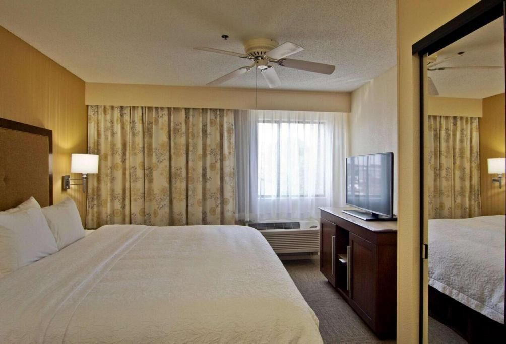 Premium bedding, pillow-top beds, desk, blackout curtains