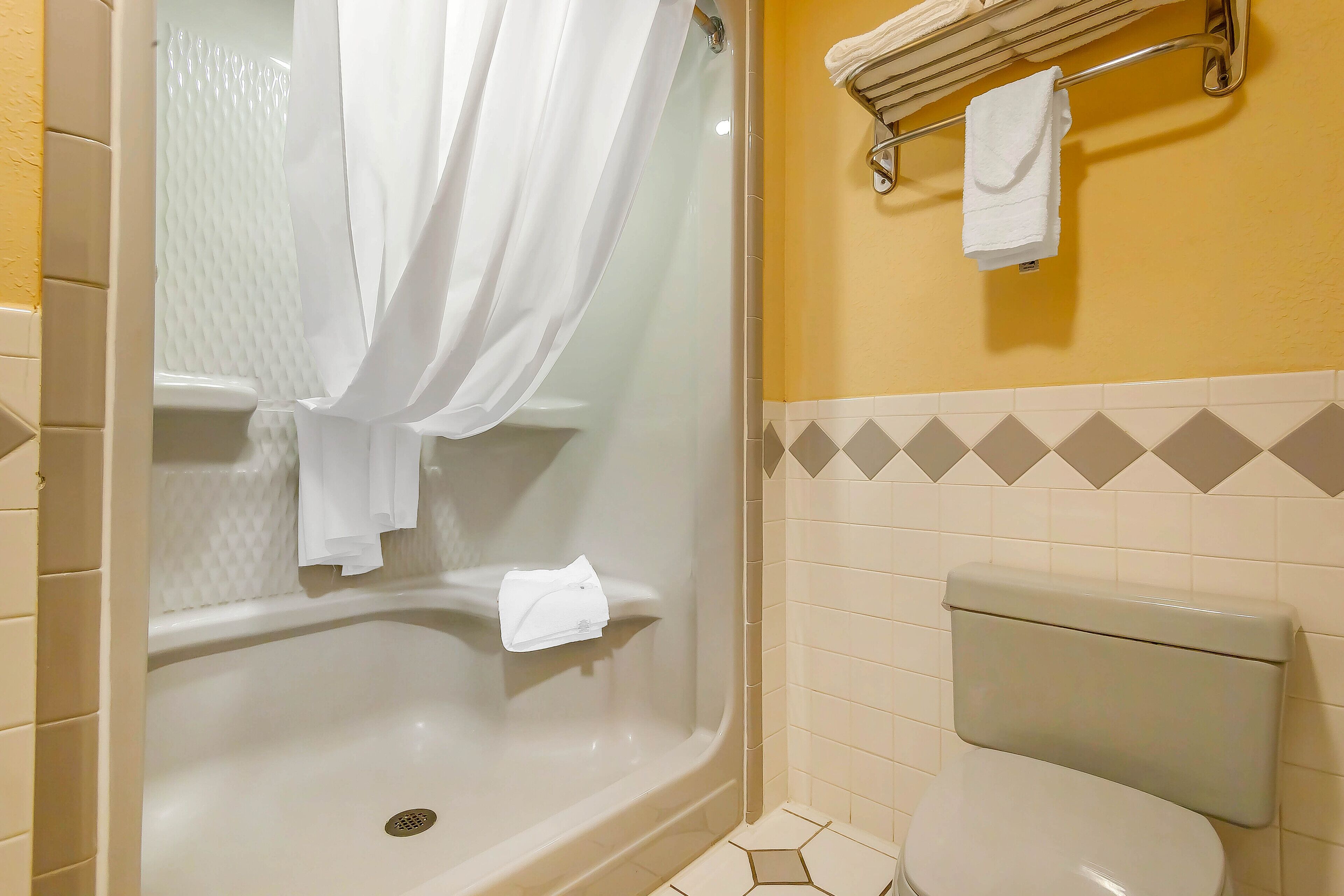 free toiletries, hair dryer, towels