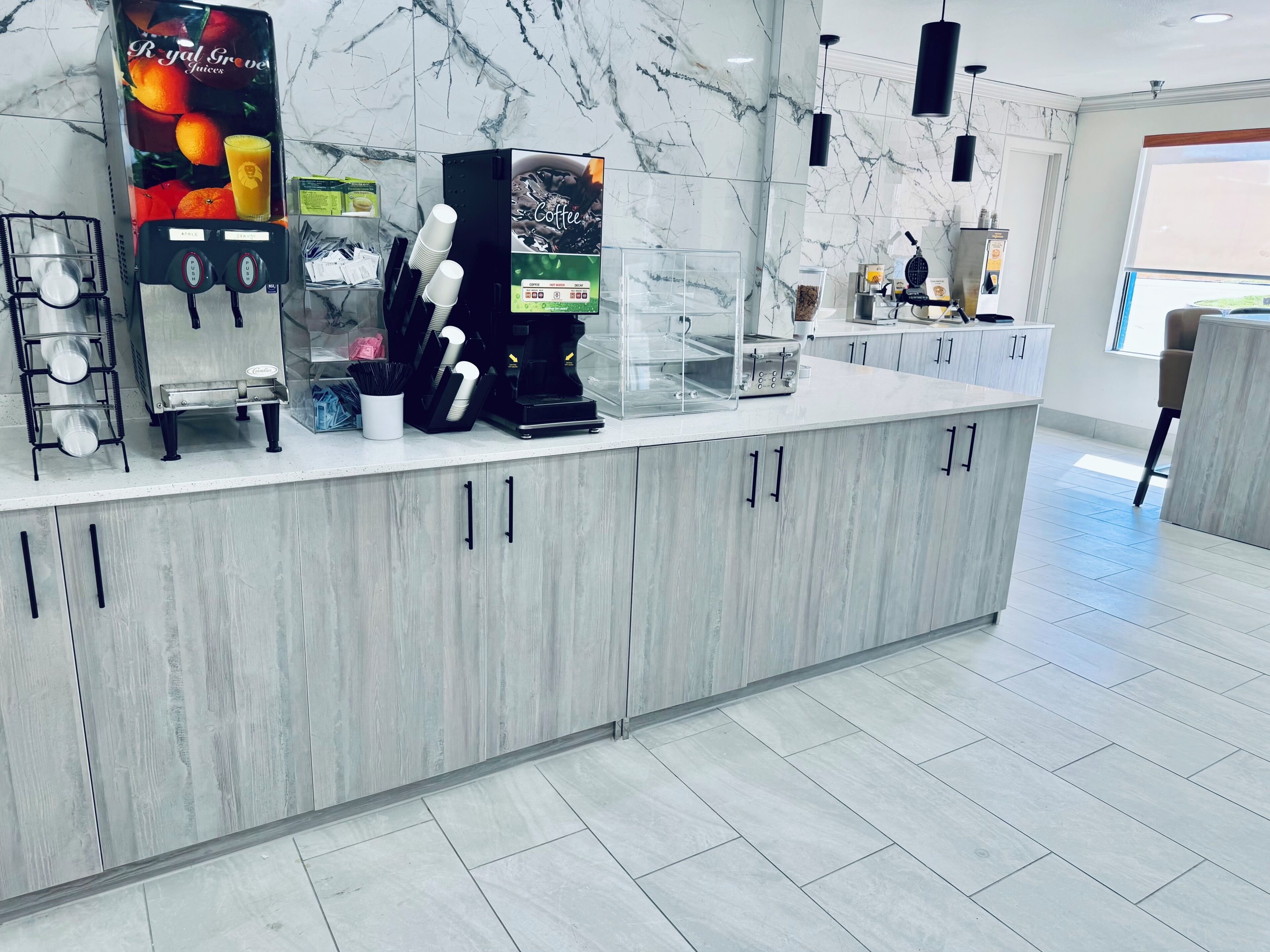 Free daily self-serve breakfast