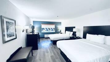 Room, 2 Queen Beds, Non Smoking | Desk, laptop workspace, iron/ironing board, free WiFi