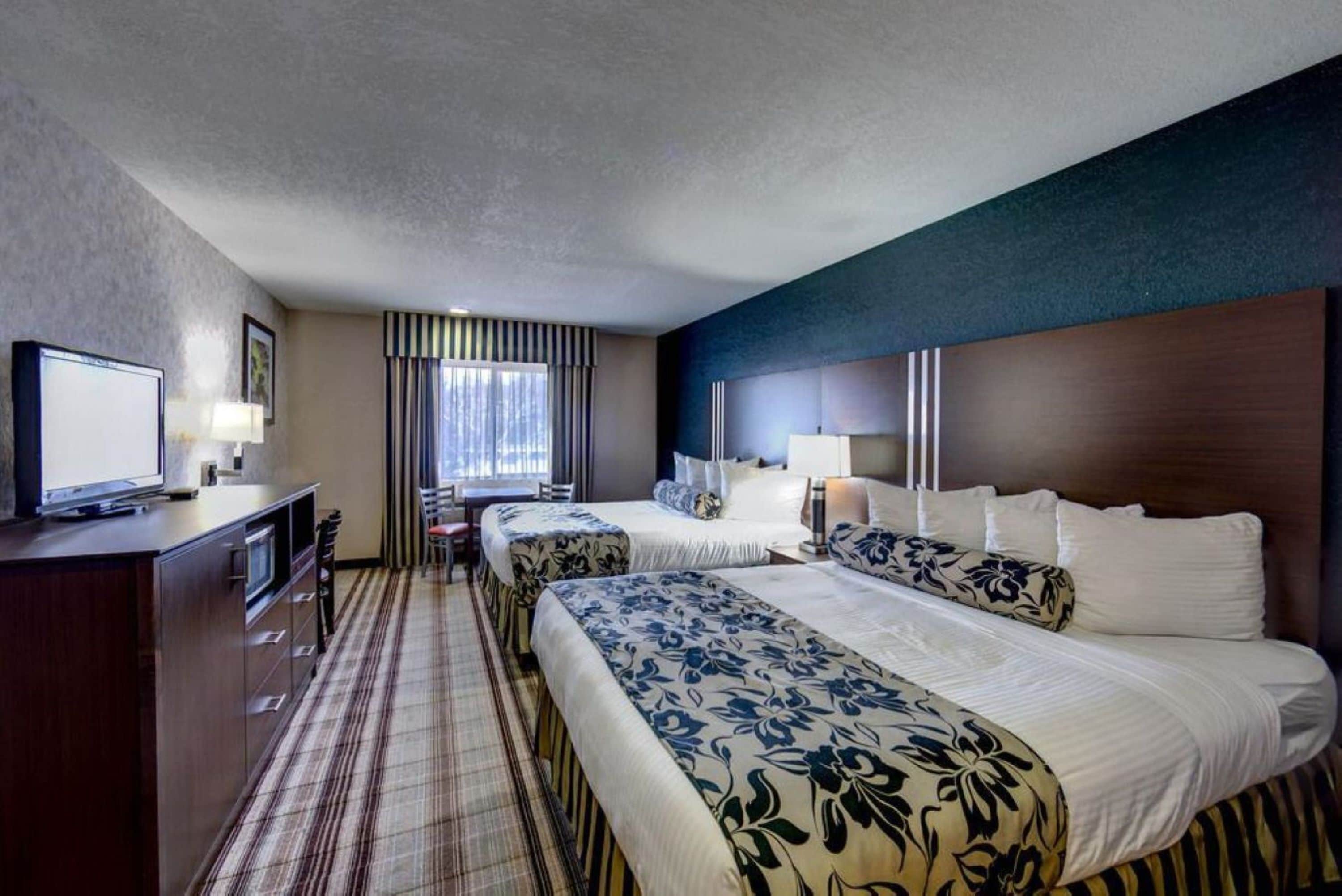 Standard Room, 2 Queen Beds | Desk, blackout curtains, iron/ironing board, WiFi