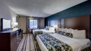 Standard Room, 2 Queen Beds | Desk, blackout curtains, iron/ironing board, WiFi