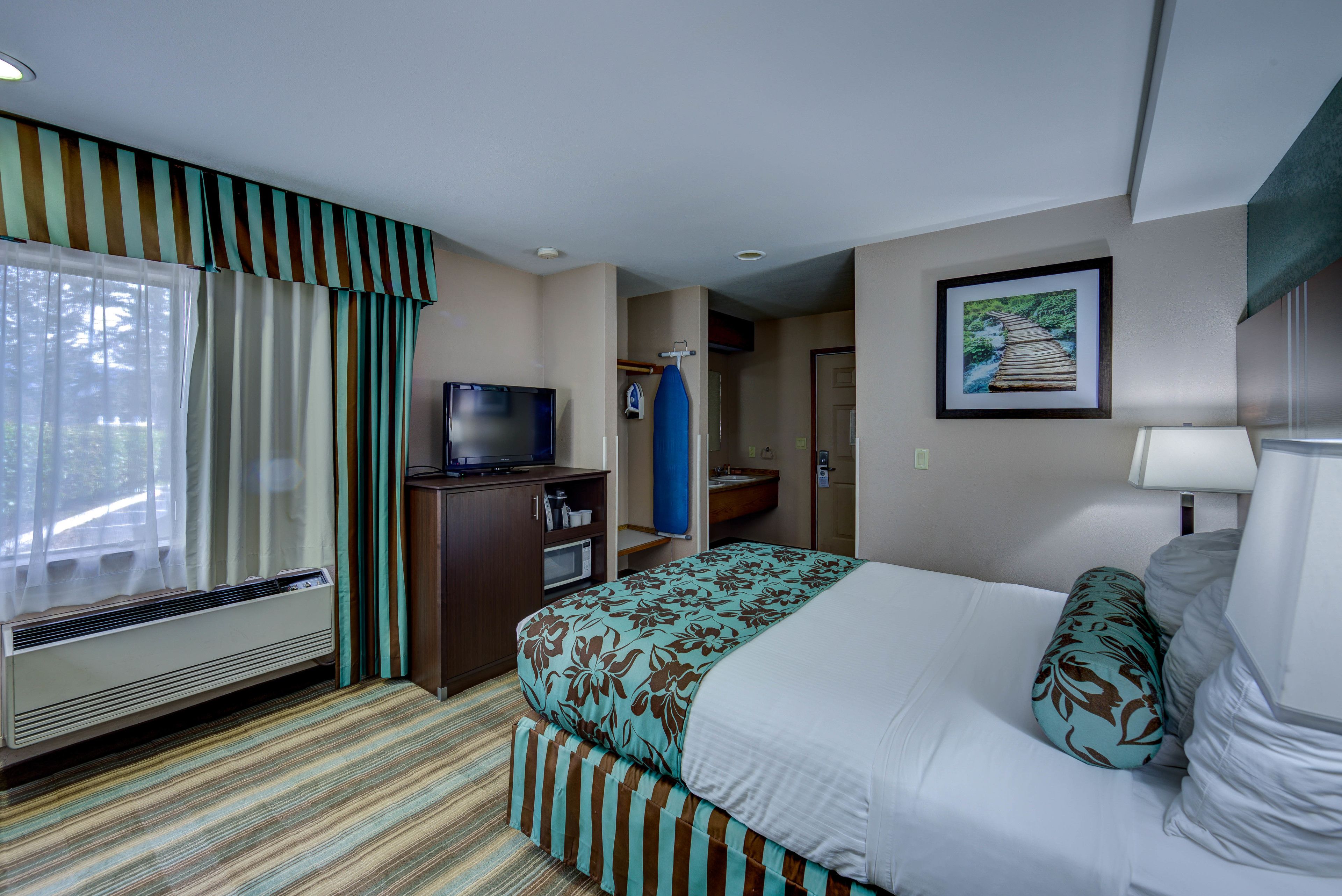 room, 1 queen bed (no pets) | desk, blackout curtains, iron/ironing board, wifi