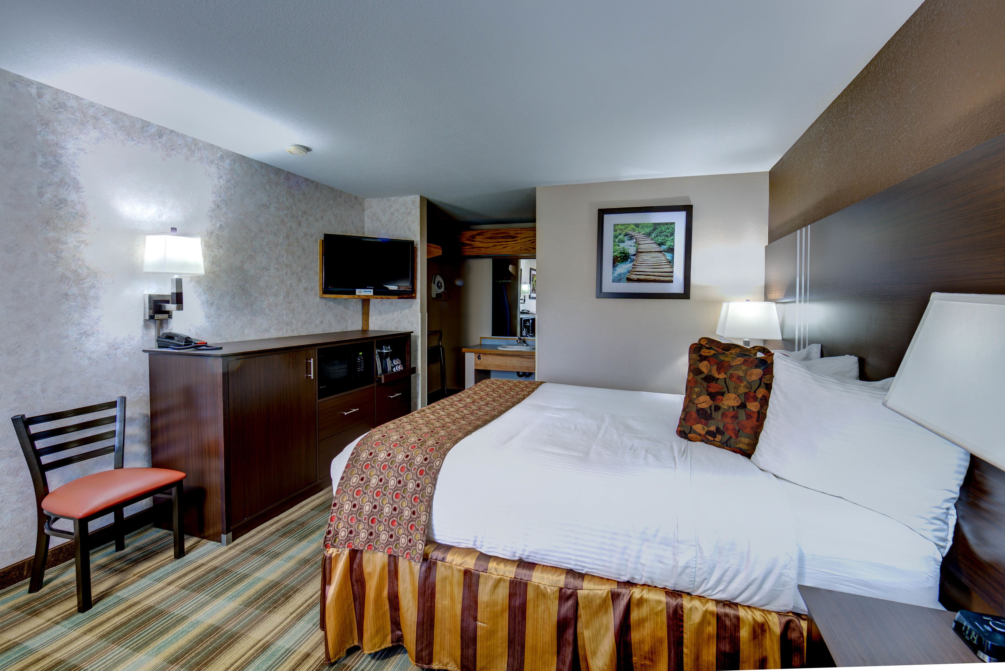 room, 1 queen bed (no pets) | desk, blackout curtains, iron/ironing board, wifi