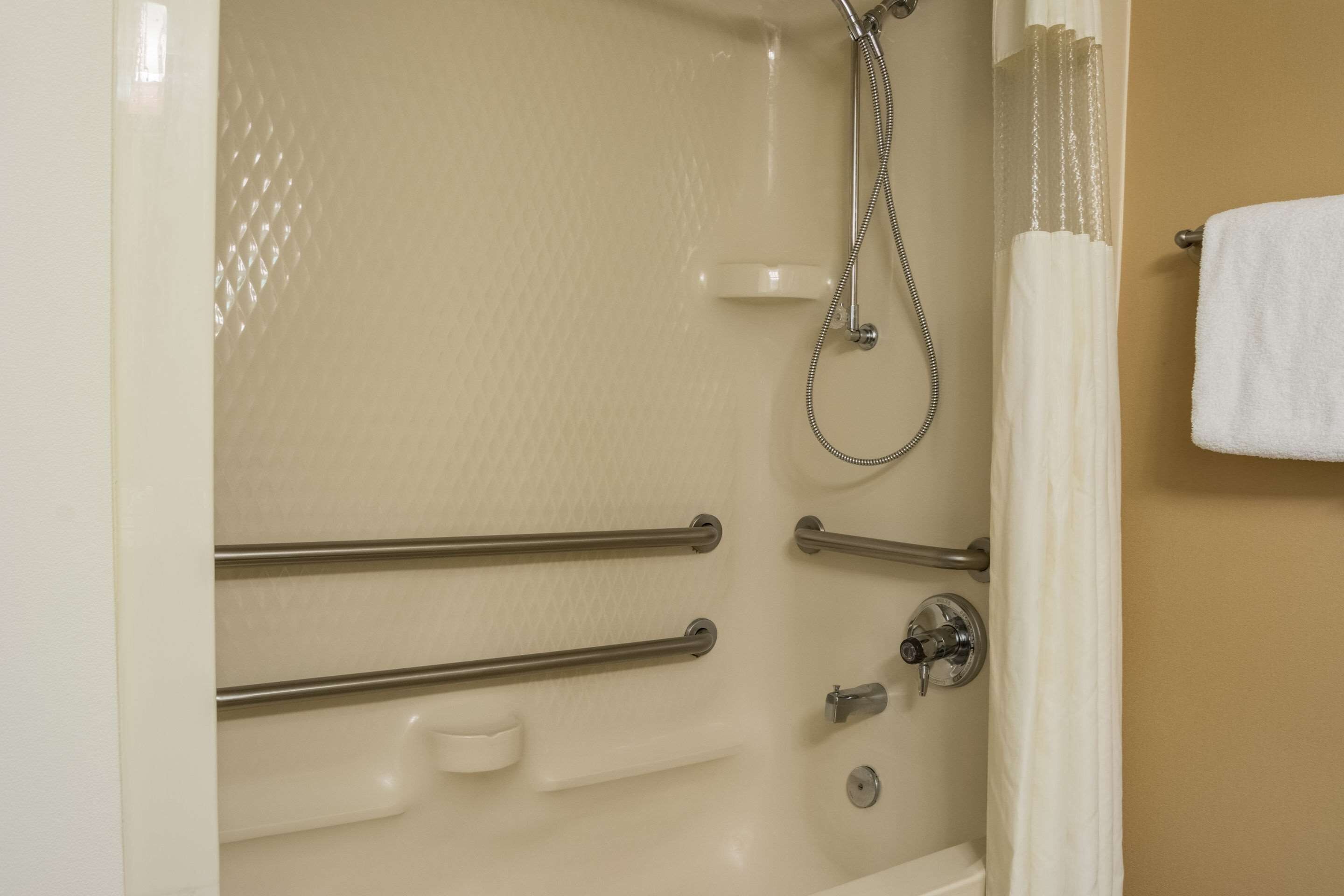 down duvets, desk, laptop workspace, blackout curtains