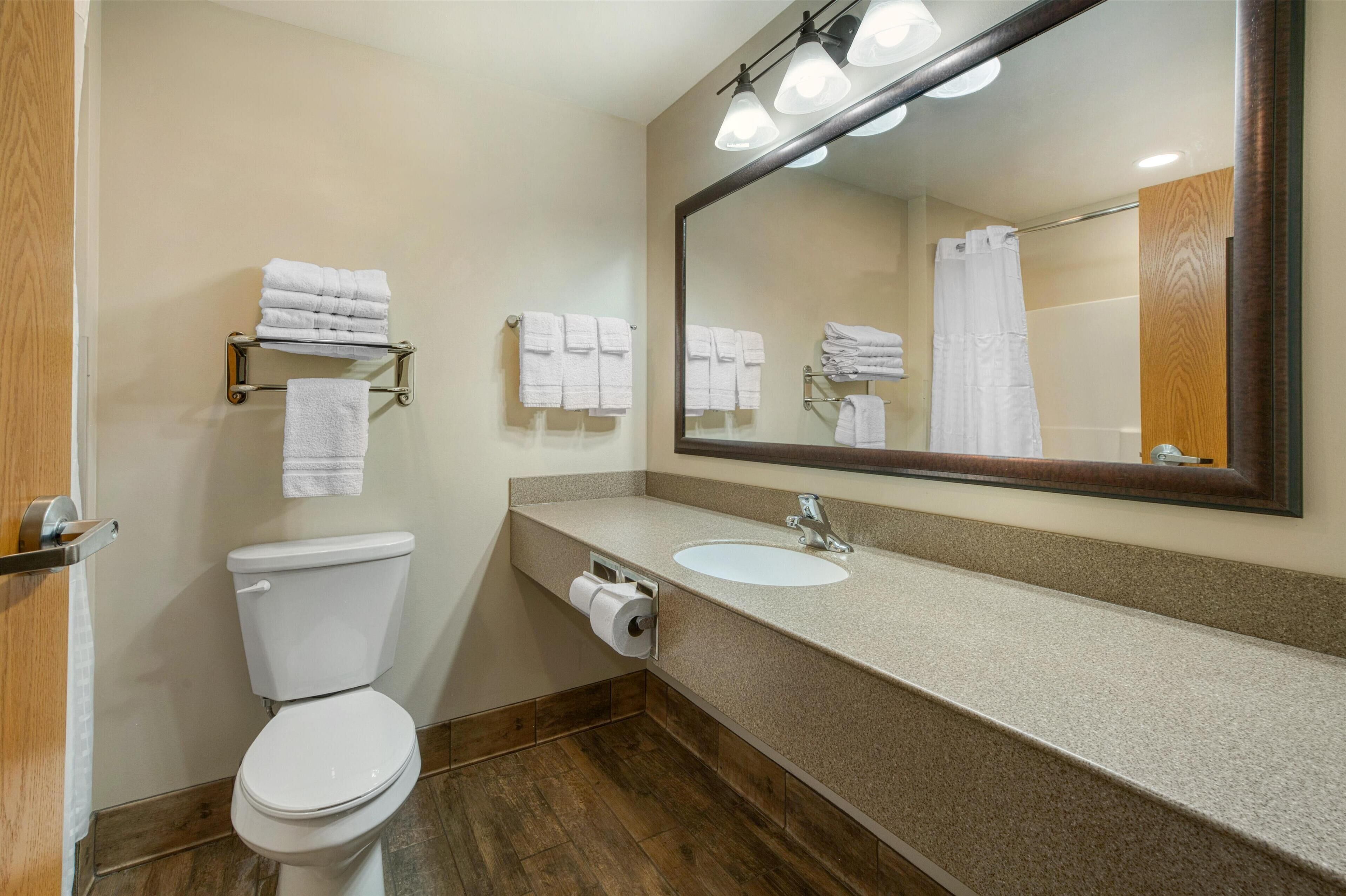 standard room, 2 double beds, non smoking, microwave (larger room) | bathroom | combined shower/bathtub, eco-friendly toiletries, hair dryer, towels