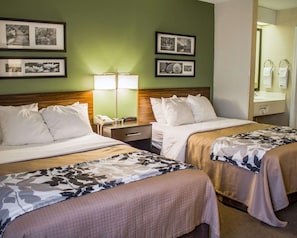 Standard Double Room, 2 Double Beds, Non Smoking | 1 bedroom, hypo-allergenic bedding, desk, laptop workspace