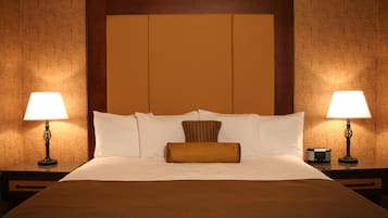Premium bedding, pillowtop beds, desk, blackout drapes