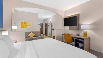 Suite, 1 King Bed with Sofa bed, Accessible, Non Smoking | In-room safe, desk, laptop workspace, iron/ironing board