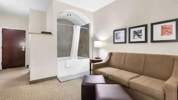 In-room safe, desk, laptop workspace, iron/ironing board