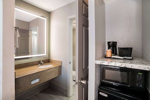 Room, 2 Double Beds, Non Smoking | Desk, laptop workspace, blackout drapes, iron/ironing board