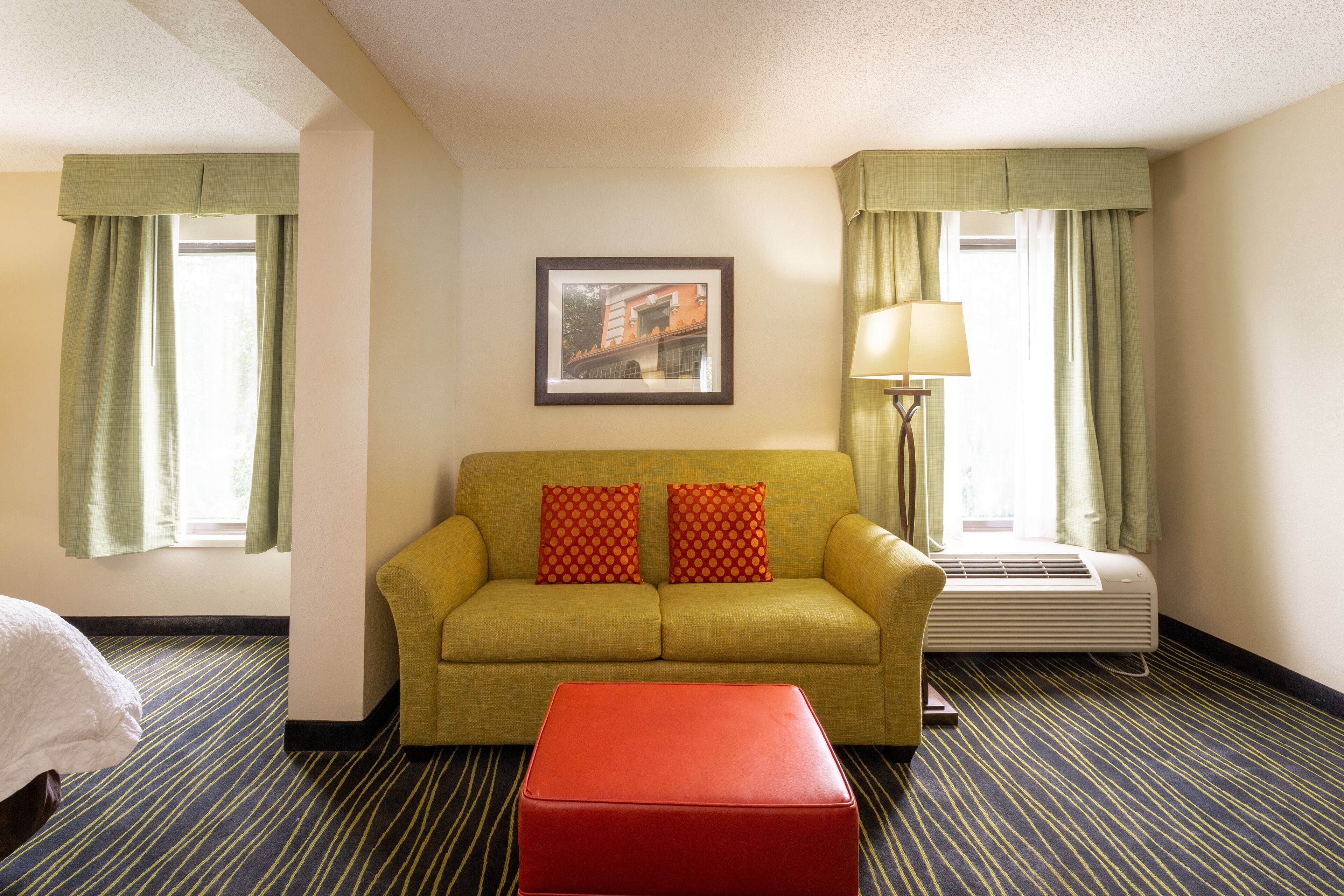 studio, 1 king bed, refrigerator & microwave (shower) | living room | flat-screen tv, dvd player