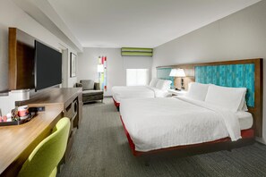 Room, 2 Queen Beds, Accessible, Bathtub | Premium bedding, desk, blackout drapes, iron/ironing board