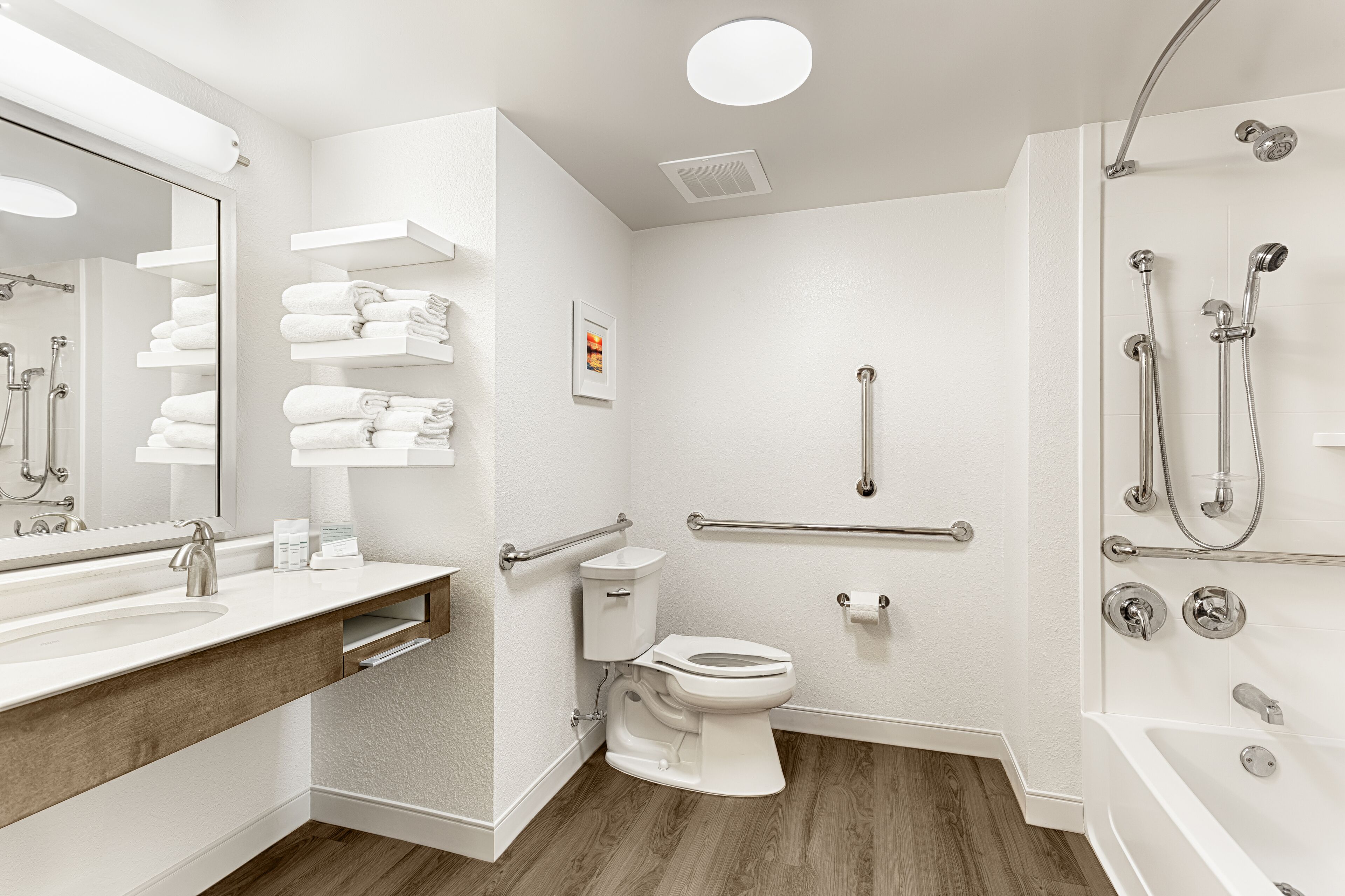 free toiletries, hair dryer, towels, soap