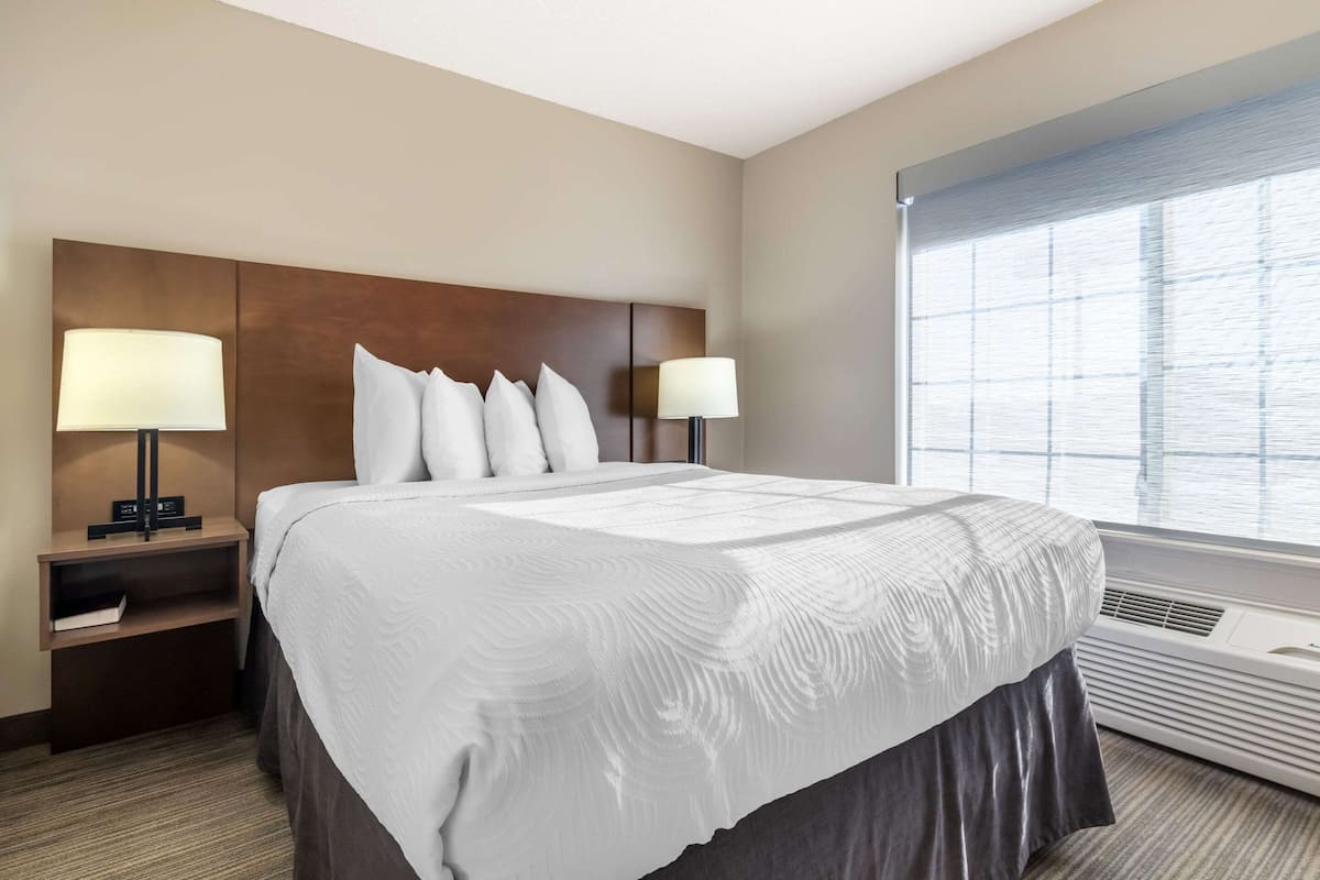 Suite, 1 chambre, non-fumeur | Bureau, rideaux d’obscurcissement, fer et planche à repasser