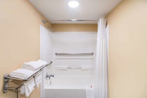 Free toiletries, hair dryer, towels