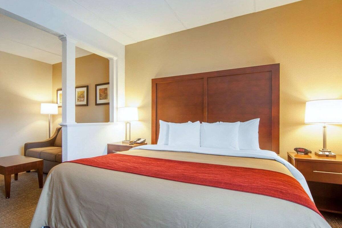 suite, 1 king bed with sofa bed, non smoking | desk, iron/ironing board, free cots/infant beds, free wifi