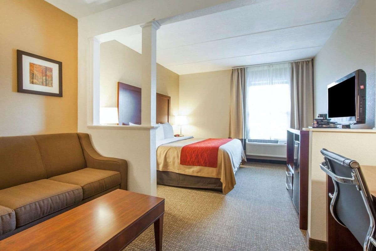 suite, 1 king bed with sofa bed, non smoking | desk, iron/ironing board, free cots/infant beds, free wifi