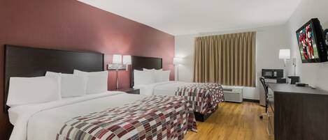 Deluxe Room, 2 Queen Beds, Non Smoking | Blackout drapes, iron/ironing board, WiFi (free), bed sheets