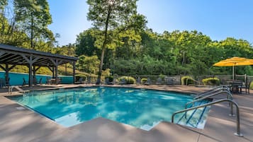 Indoor pool, 3 outdoor pools, open 8 AM to 11 PM, pool umbrellas