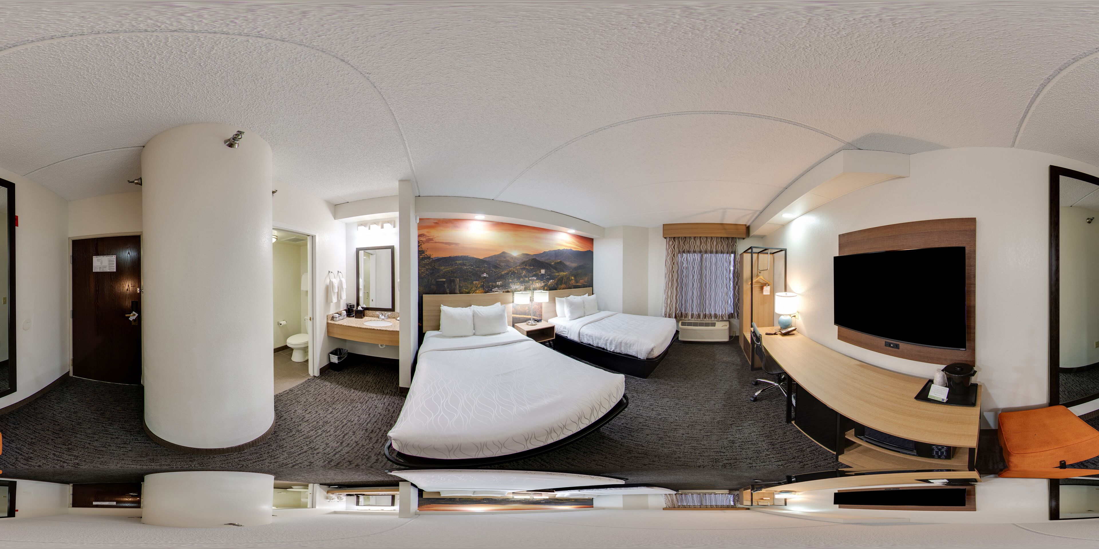 standard room, 2 double beds, non smoking | premium bedding, desk, blackout curtains, iron/ironing board