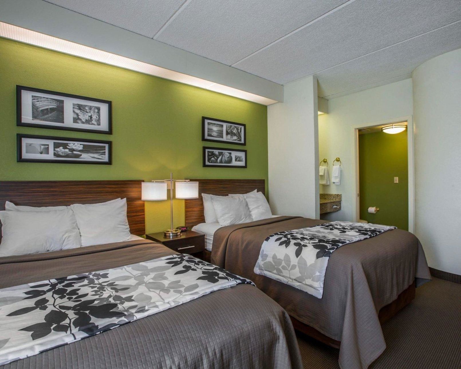 Premium bedding, desk, blackout drapes, iron/ironing board