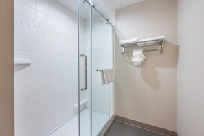 Towels, soap, shampoo, toilet paper