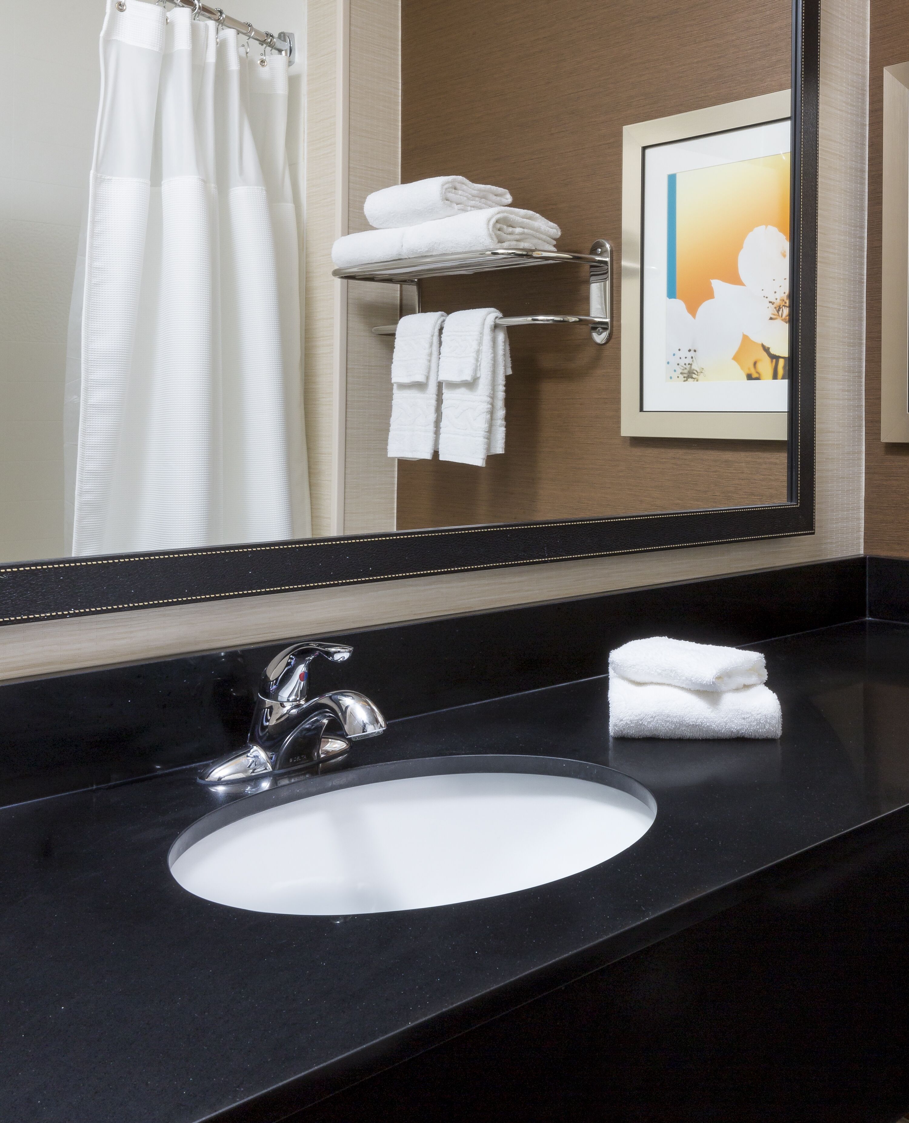 premium bedding, pillow-top beds, desk, blackout curtains