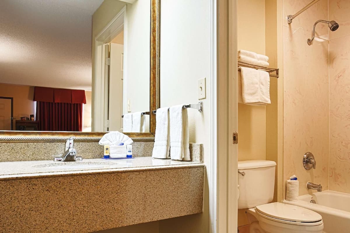 Free toiletries, hair dryer, towels