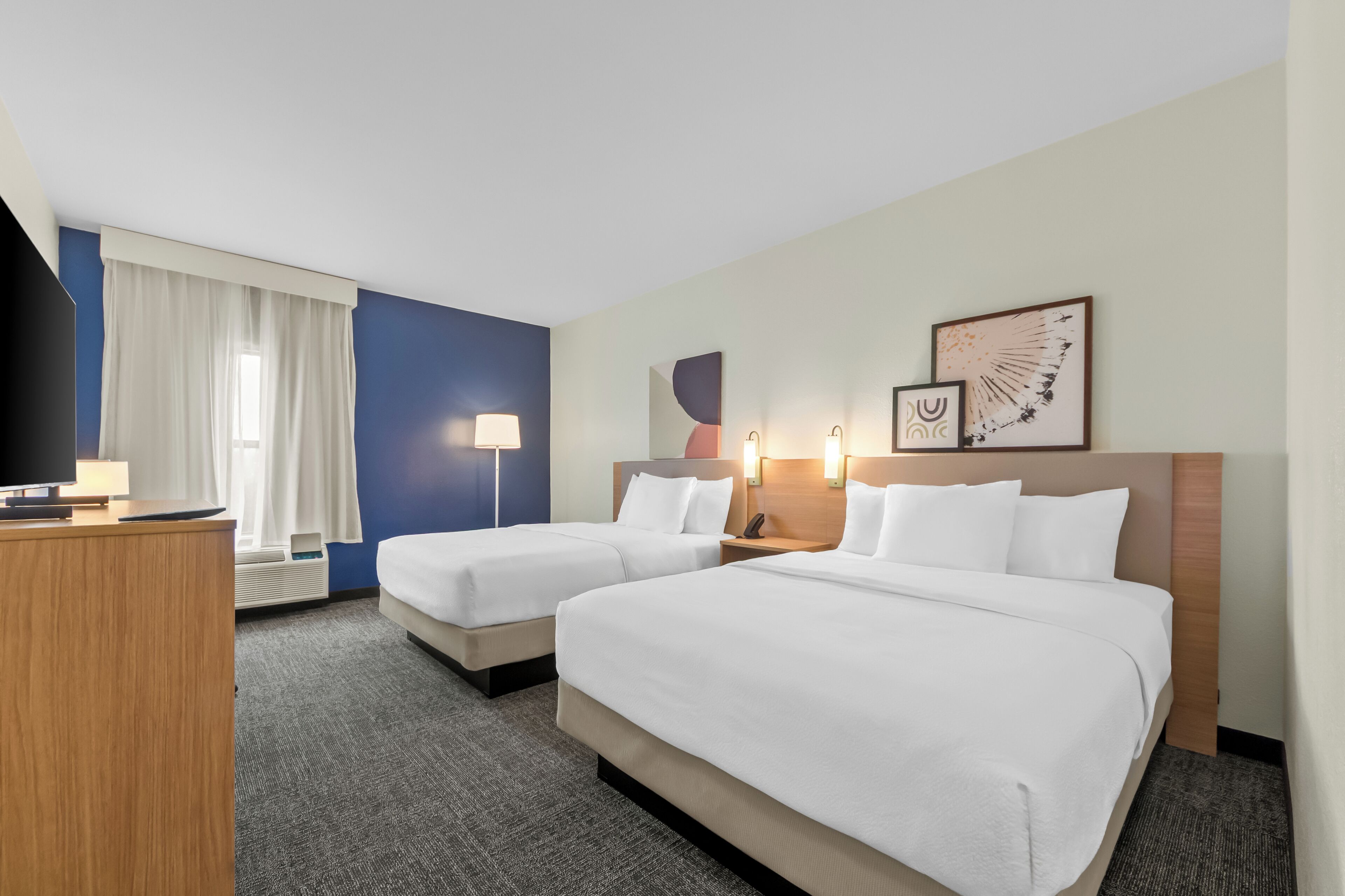 Room, 2 Queen Beds | Premium bedding, desk, iron/ironing board, cribs/infant beds